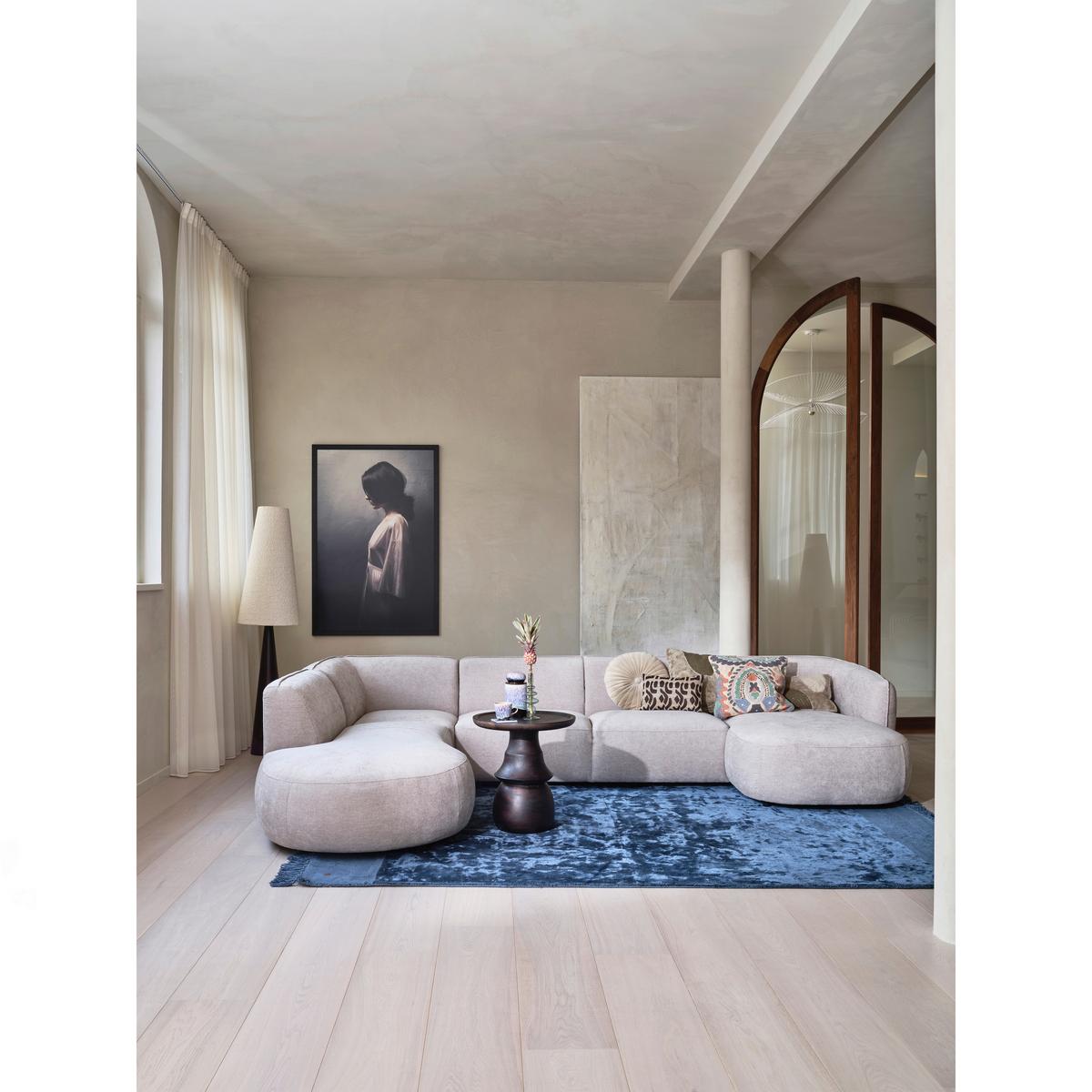 Ecksofa Polly Sandfarben U: 245x353x150cm - Sandfarben/Schwarz, Design, Textil (245/353/150cm) - Livetastic