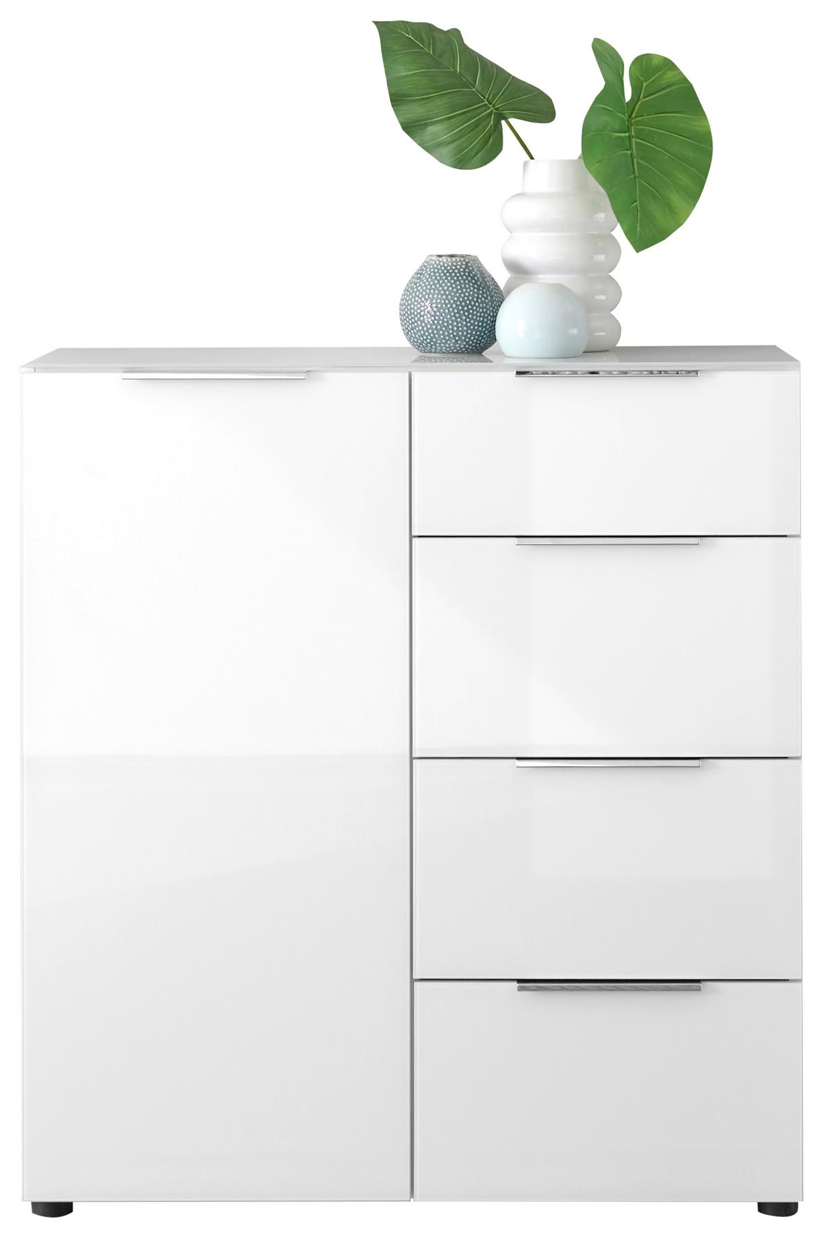 KOMODA SIENA -EXKLUSIV- - čierna/biela, Modern, kov/kompozitné drevo (90/99/40cm) - Mömax