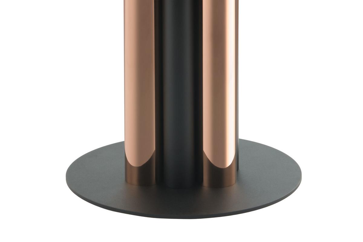 Beistelltisch Mit Glasplatte Rund Ontario, Klar/roségold - Goldfarben, MODERN, Glas/Metall (46/46/52cm) - Kayoom