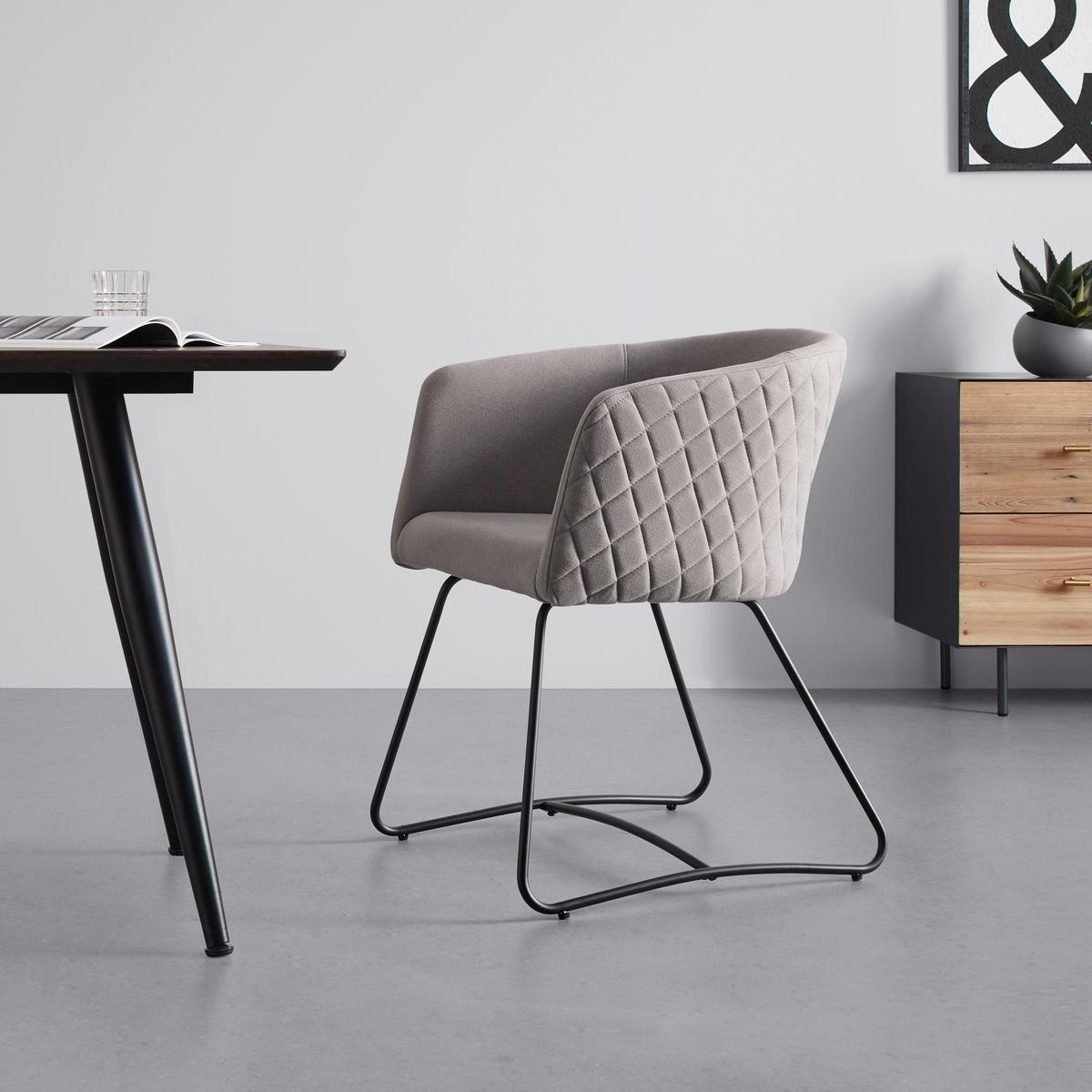 Stolička IVA svetlosivá - čierna/svetlosivá, Modern, kov/textil (55/76/57cm) - Bessagi Home
