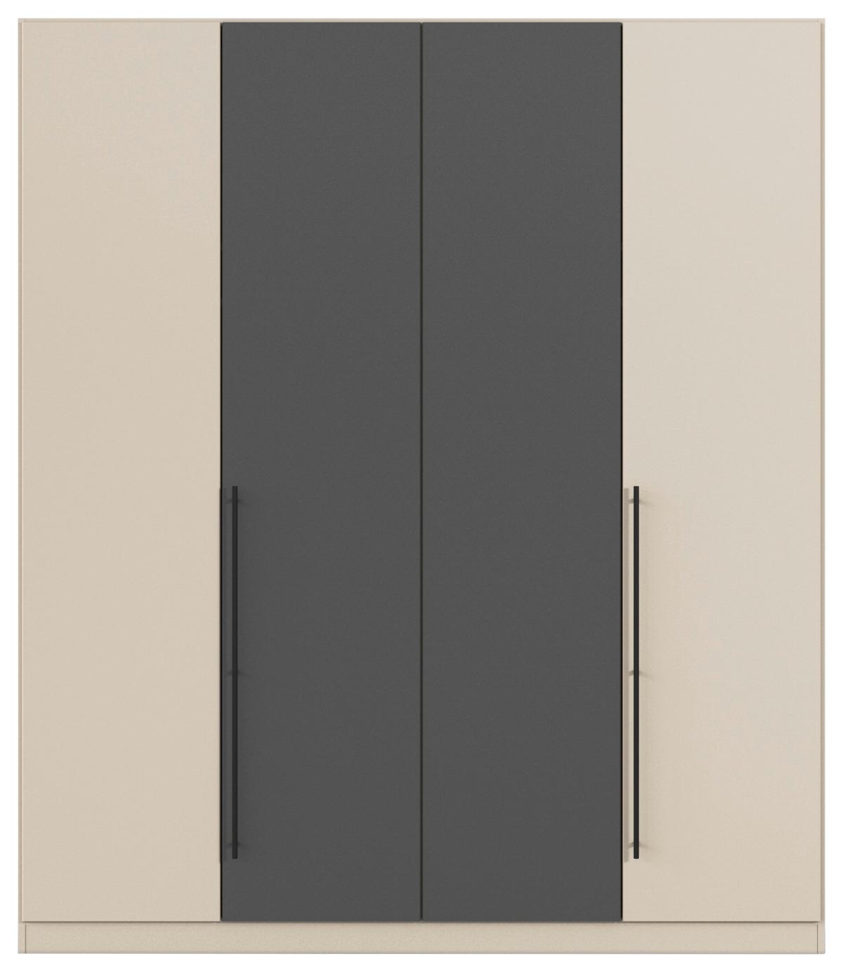 Kleiderschrank Safari B: 181 cm - Champagner/Grau, KONVENTIONELL, Holzwerkstoff (181/210/54cm)