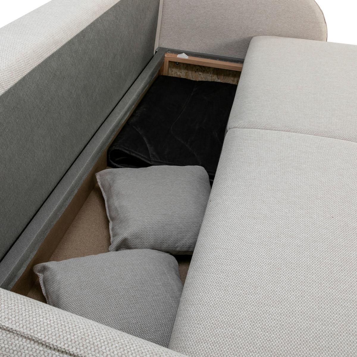 3-sitzer-sofa Bari Beige - Beige/Schwarz, Basics, Textil (215/89/100cm) - P & B
