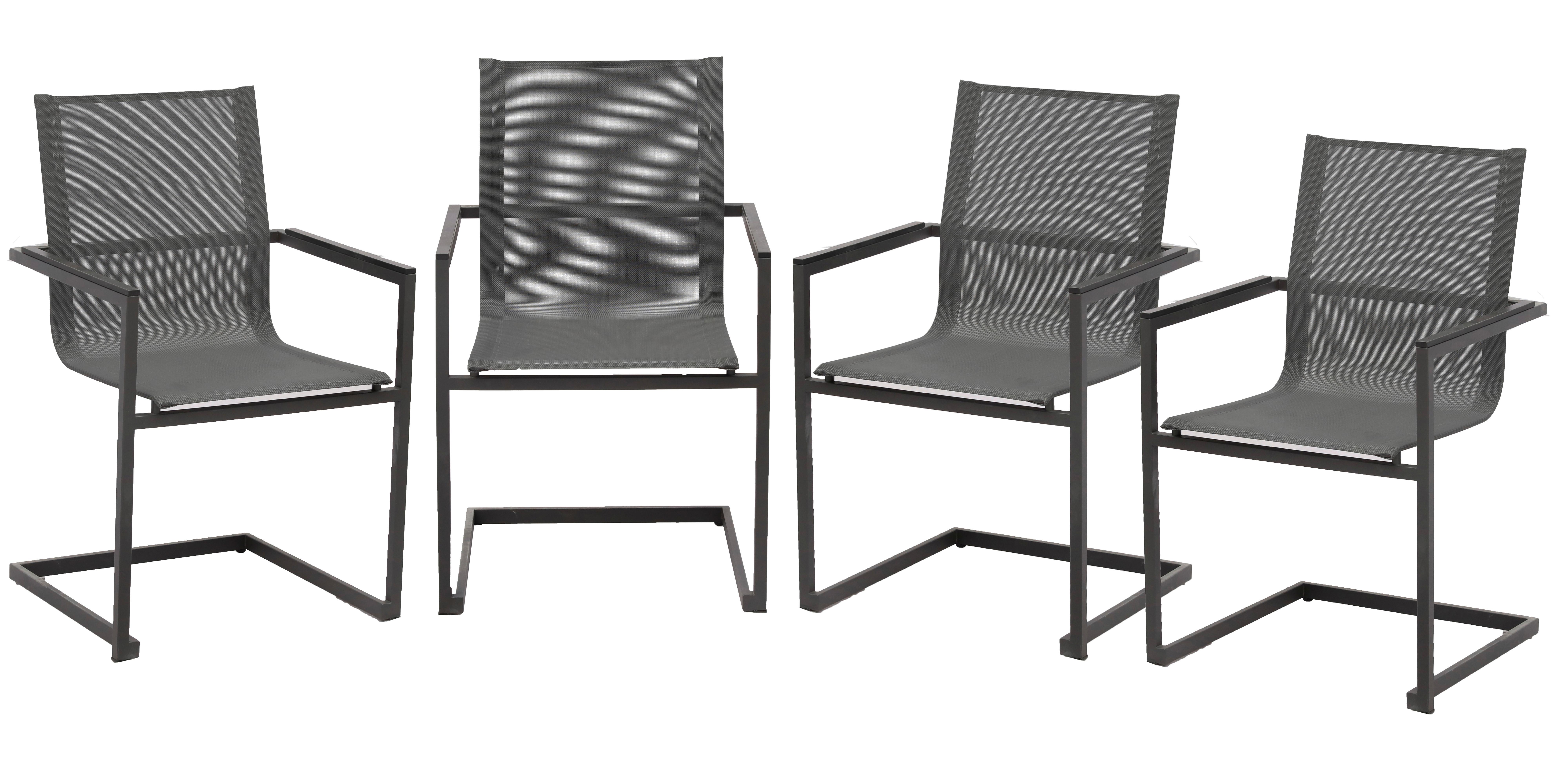 Gartenstuhl Sophia - Anthrazit/Grau, Basics, Kunststoff/Metall (50/56/90cm) - Gardenson