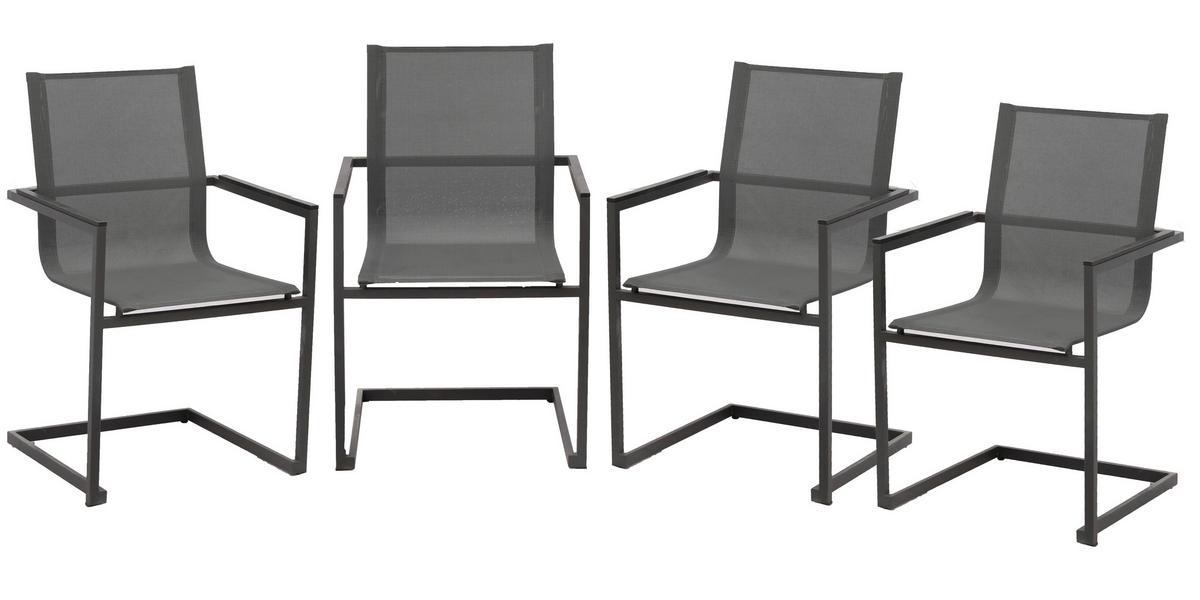 Gartenstuhl Sophia - Anthrazit/Grau, Basics, Kunststoff/Metall (50/56/90cm) - Gardenson