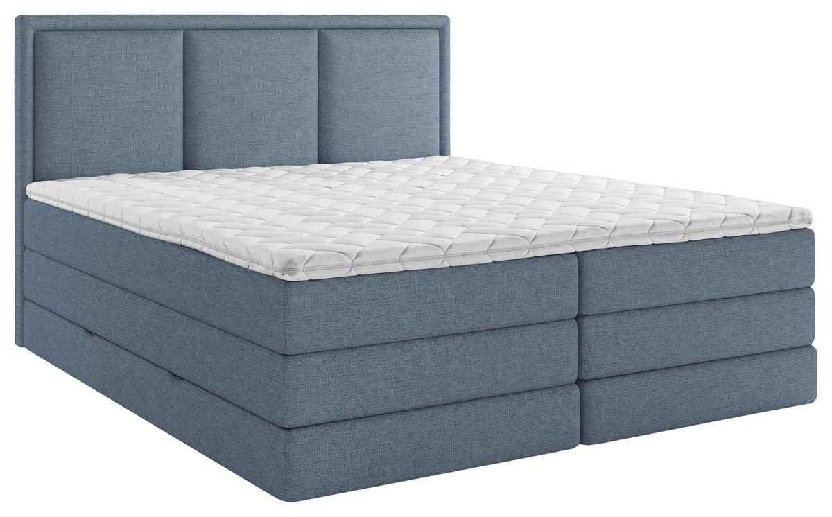Boxspringbett mit Topper 160x200 cm Swing II K - Dunkelblau, Design, Textil (160/200cm) - MID.YOU