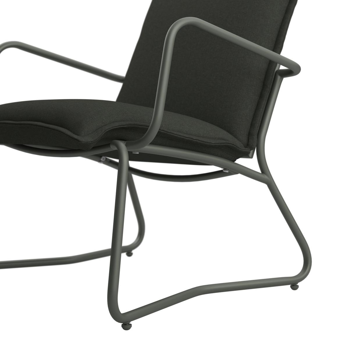 Loungegarnitur Kiel - Hellgrau/Schwarz, MODERN, Textil/Stein (141/78.5/71cm) - Beldano