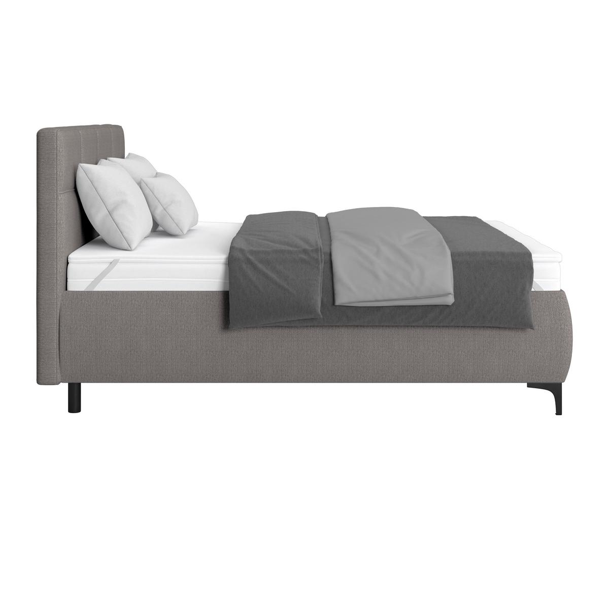 Polsterbett Zeni 140 - Anthrazit/Schwarz, KONVENTIONELL, Holz/Textil (140/200cm)