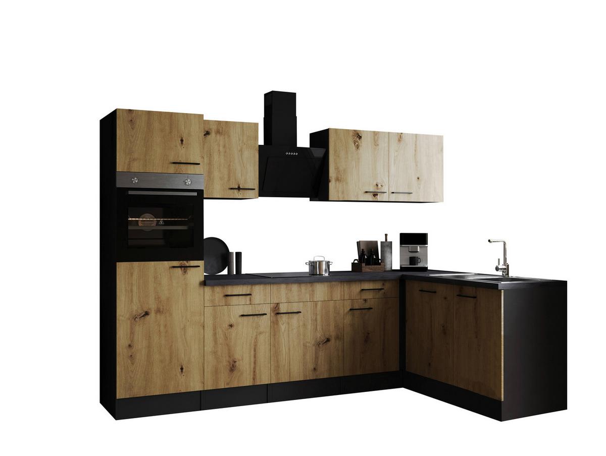 Eckküche Oliver Artisan Dekor S: 280x172 Cm - Eiche Artisan/Grau, Design, Holzwerkstoff (280/172cm) - Respekta