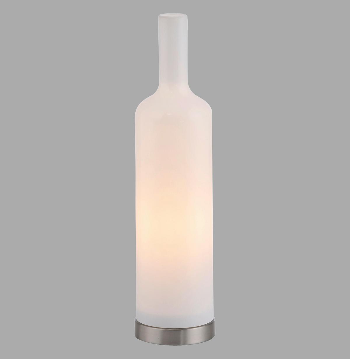 Tischleuchte, E14 14006-27 - Weiß, Basics, Glas/Kunststoff (8,5/8,5/34cm)