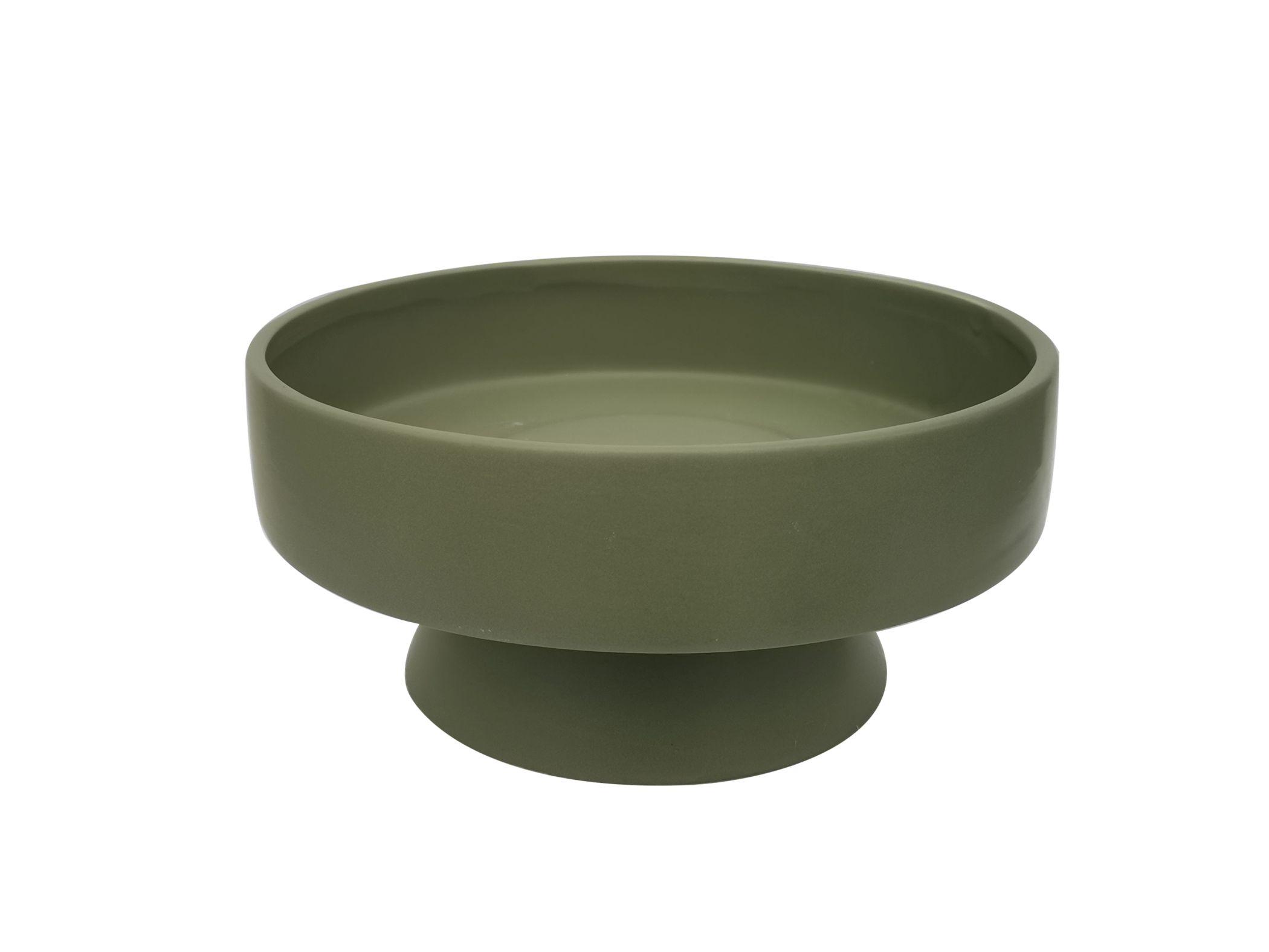 Dekorační Miska Bowl, Ø: 22cm - olivově zelená, Moderní, keramika (22,5/11cm) - Modern Living