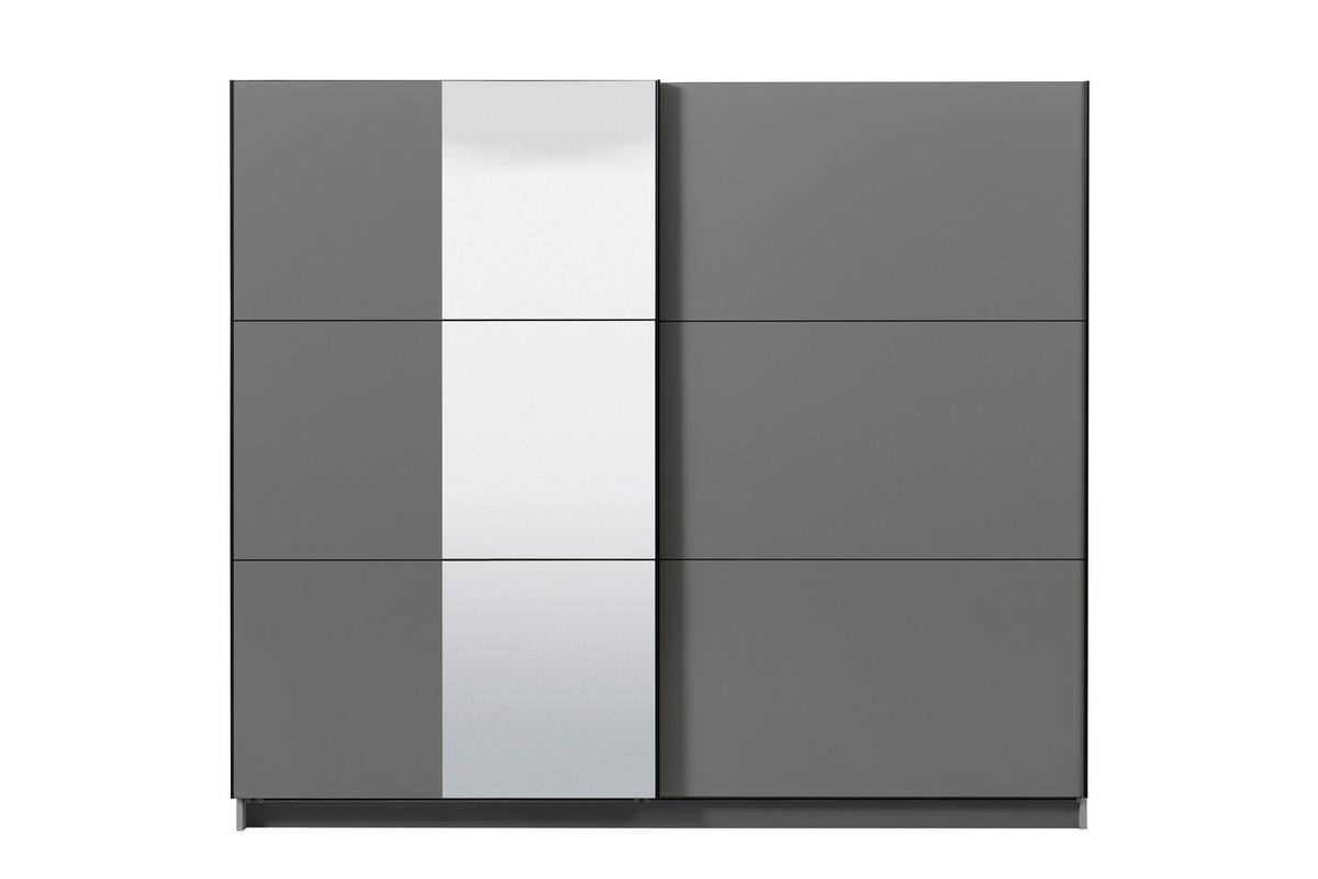 Tolóajtós Szekrény Sierra 236/210 Cm - antracit/fehér, Basics, faalapú anyag (236,5/210/62,5cm)