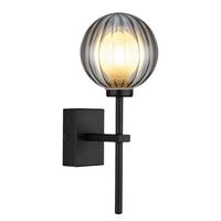 Bad-wandleuchte Ip44 Schwarz - Schwarz, Design, Glas/Metall (26/10/14,1cm) - Globo