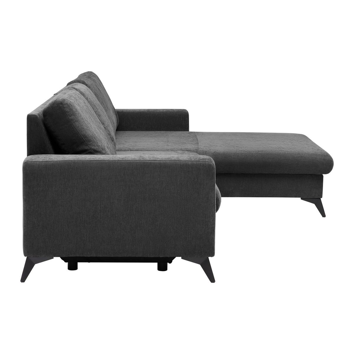 Rohová sedačka SUNNY, oboustranná, černá - černá, Moderní, textil (290/87/178cm) - Mömax