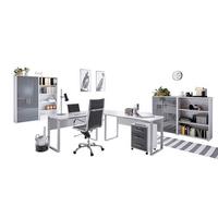 Büro Office Edition Set Grau/anthrazit Hochglanz - Anthrazit Hochglanz/Grau, MODERN, Holzwerkstoff - MID.YOU