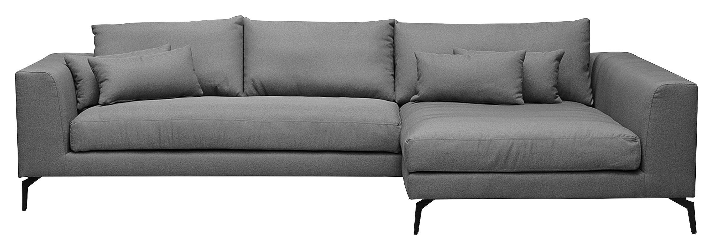Ecksofa Berlin Dunkelgrau S: 313 cm - Dunkelgrau/Schwarz, Design, Textil (313/172cm) - Livetastic