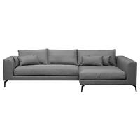 Ecksofa Berlin Dunkelgrau S: 313 cm - Dunkelgrau/Schwarz, Design, Textil (313/172cm) - Livetastic