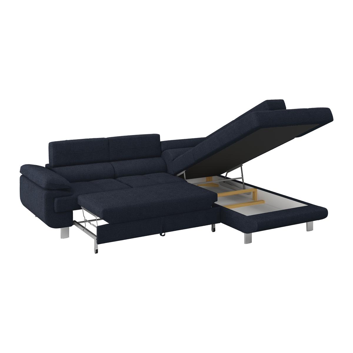 Ecksofa Savona - Dunkelblau, MODERN, Textil (270/230cm) - Ondega