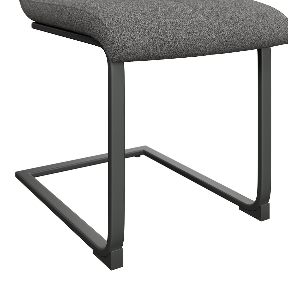 Schwingstuhl Tristan Webstoff anthrazit, B: 41cm - Anthrazit/Schwarz, MODERN, Holz/Textil (41/102/58cm) - James Wood