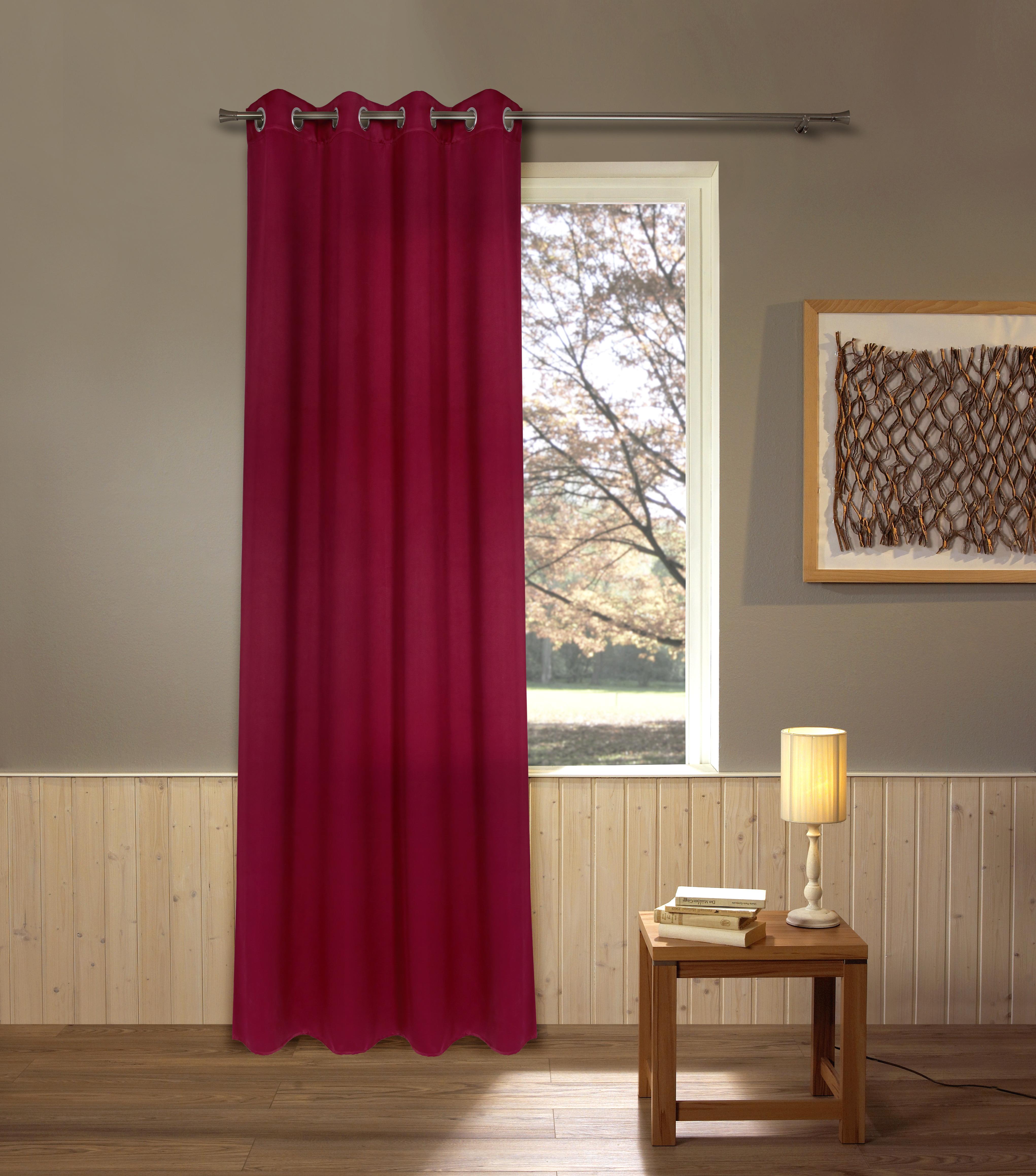 Vorhang Mit Ösen Elma B: 140cm, Rot - Rot, ROMANTIK / LANDHAUS, Textil (140/245cm) - James Wood