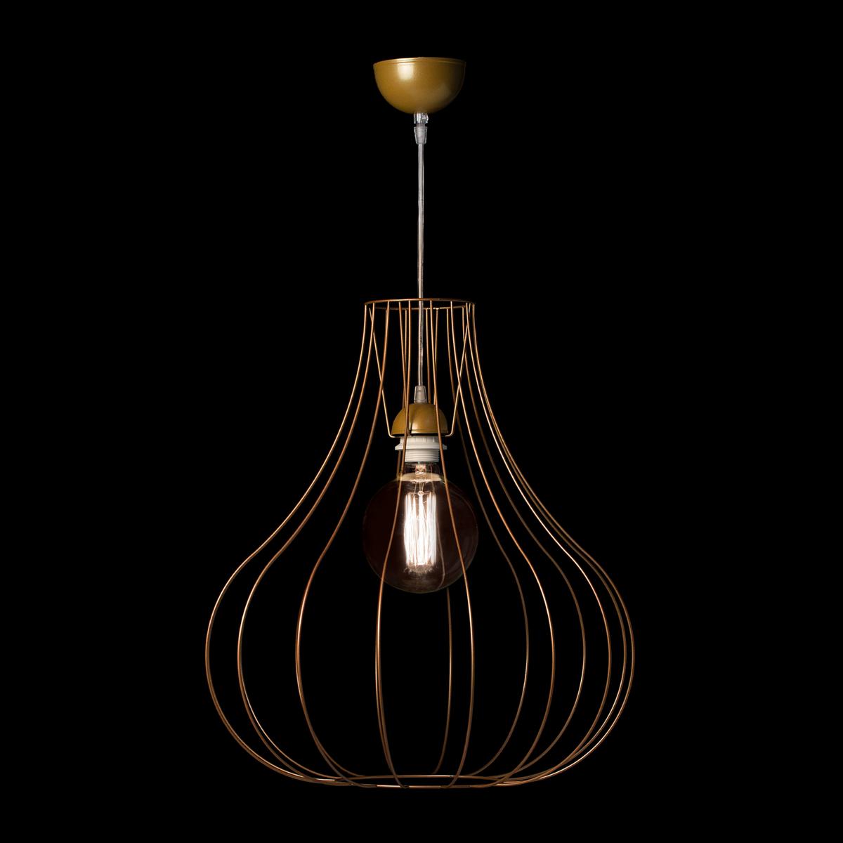 Hängeleuchte Leonie 110 Gold - Goldfarben, Trend, Metall (47/50/47cm) - Kayoom