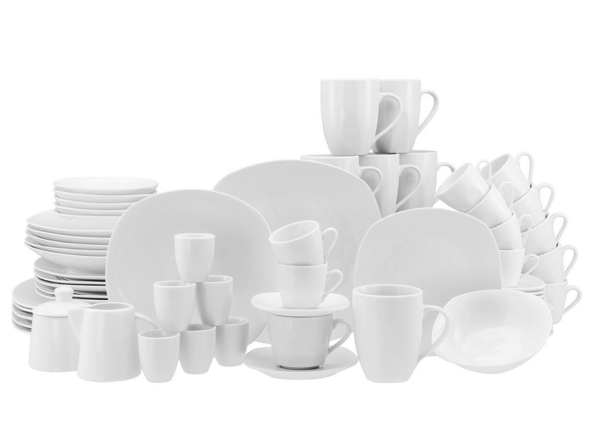 Kombiservice Square 62--Teilig., Weiß - Weiß, Trend, Keramik - Creatable