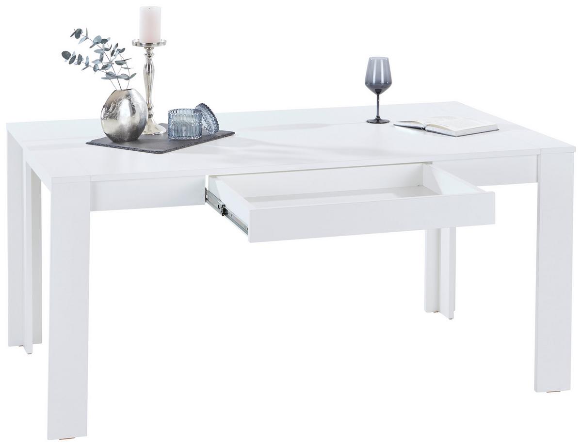 Esstisch Viola 160x90 Cm Weiß - Weiß, KONVENTIONELL, Holzwerkstoff (160/76/90cm)