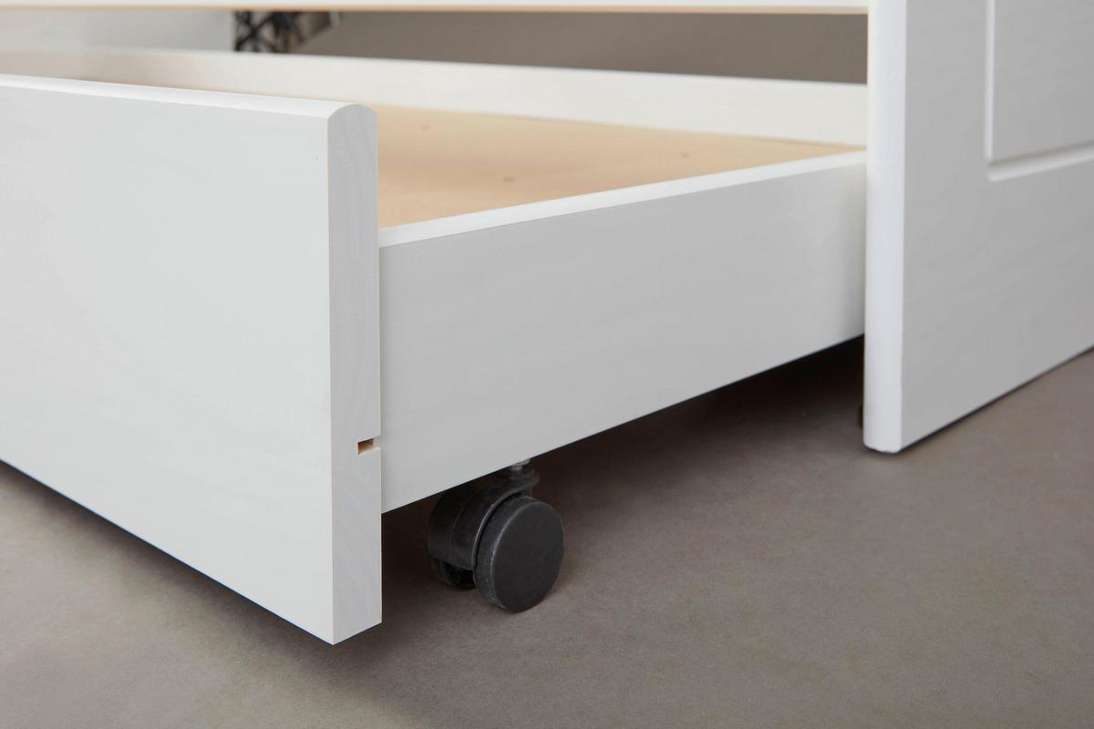 Ausziehbett Leonie Modell 23 - Weiß/Naturfarben, MODERN, Holz (90/190cm) - MID.YOU