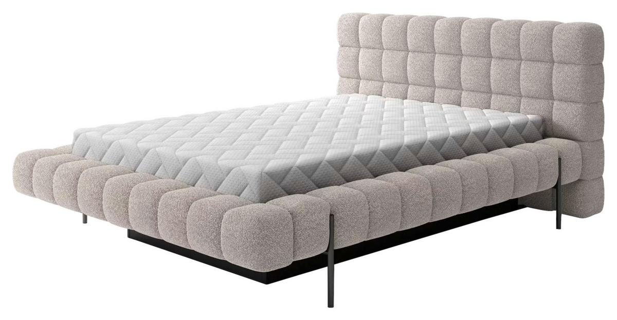 Polsterbett Magenta Beige Lf: 180x200 Cm - Schwarzbraun/Beige, MODERN, Holz (180/200cm) - MID.YOU