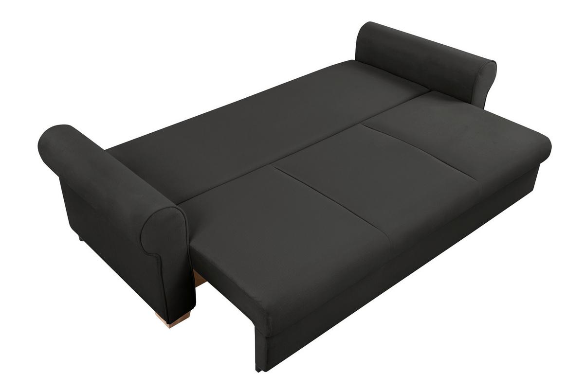 Schlafsofa Arles, Schwarz 25 B: 240 Cm - Buchefarben/Schwarz, Design, Textil (240/94/98cm) - MID.YOU