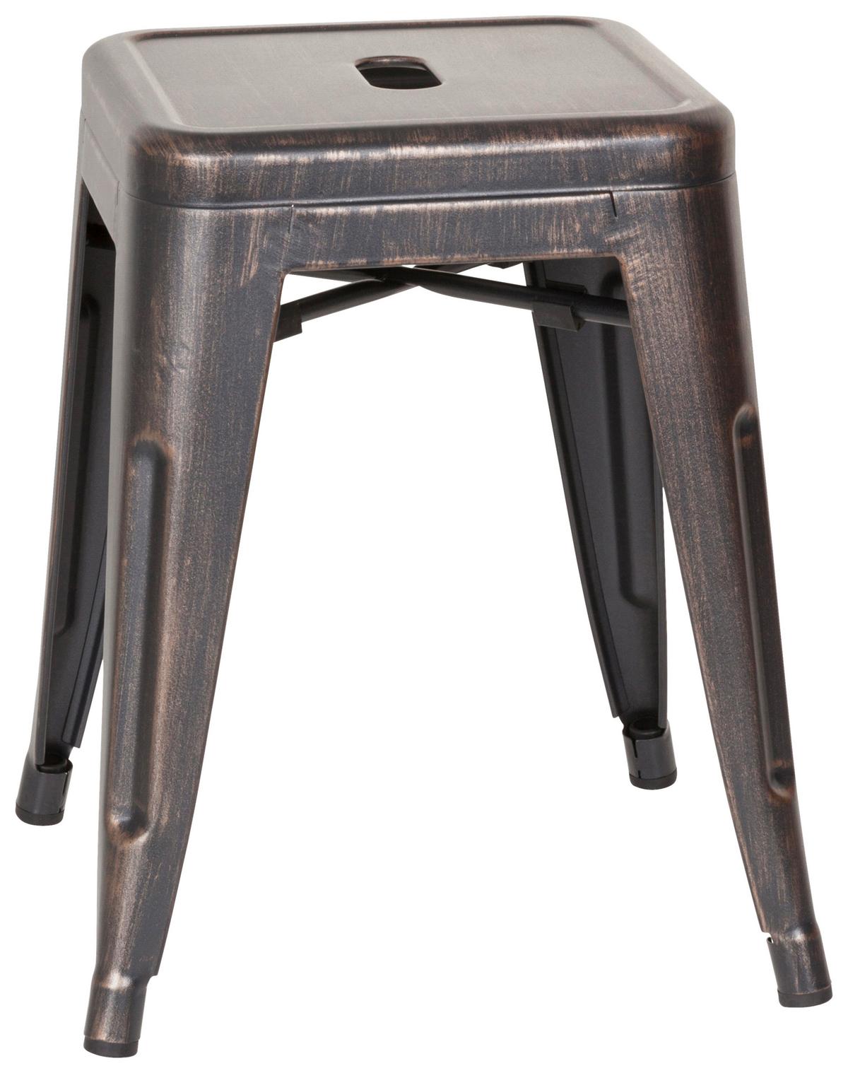 Hocker Vantaggio Stahl Schwarz/golden H: 46 Cm - Goldfarben/Schwarz, Basics, Metall (39/46/39cm) - MID.YOU