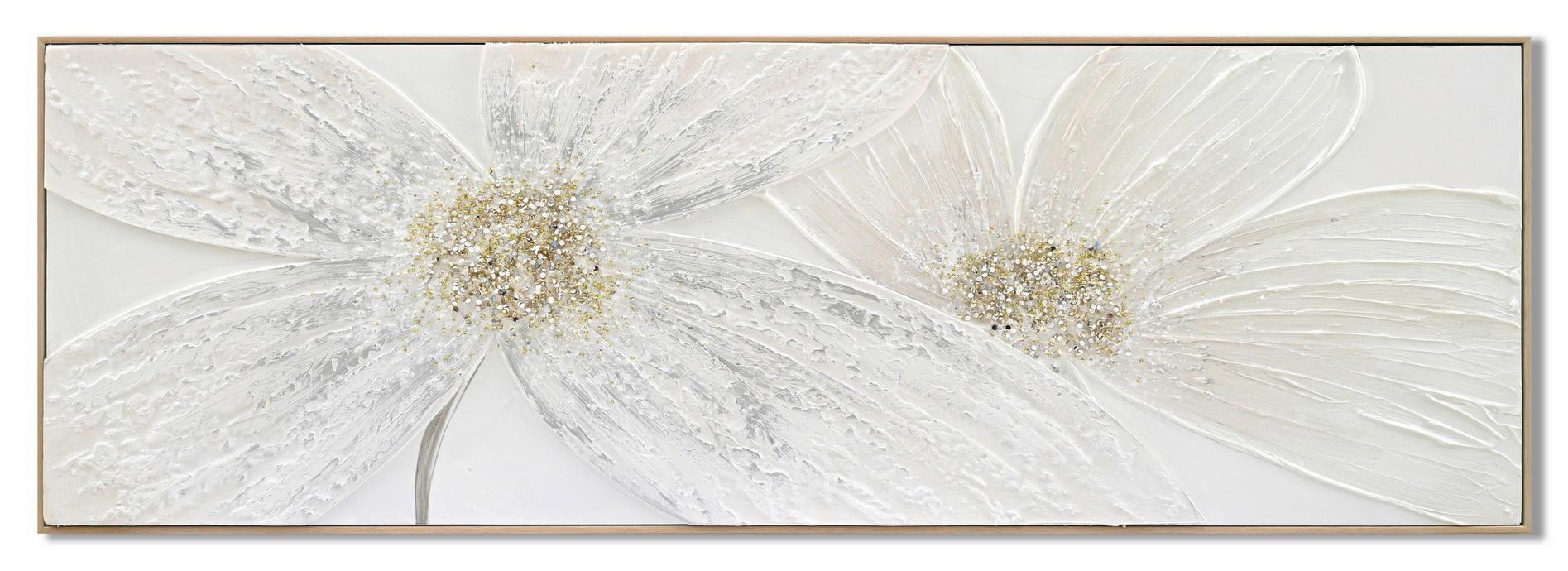 Obraz na plátne 152/52cm - prírodná farba/sivobiela, Modern, drevo/textil (152/52/4,5cm) - Mömax