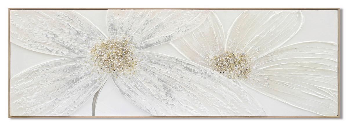 Obraz na plátne 152/52cm - prírodná farba/sivobiela, Modern, drevo/textil (152/52/4,5cm) - Mömax