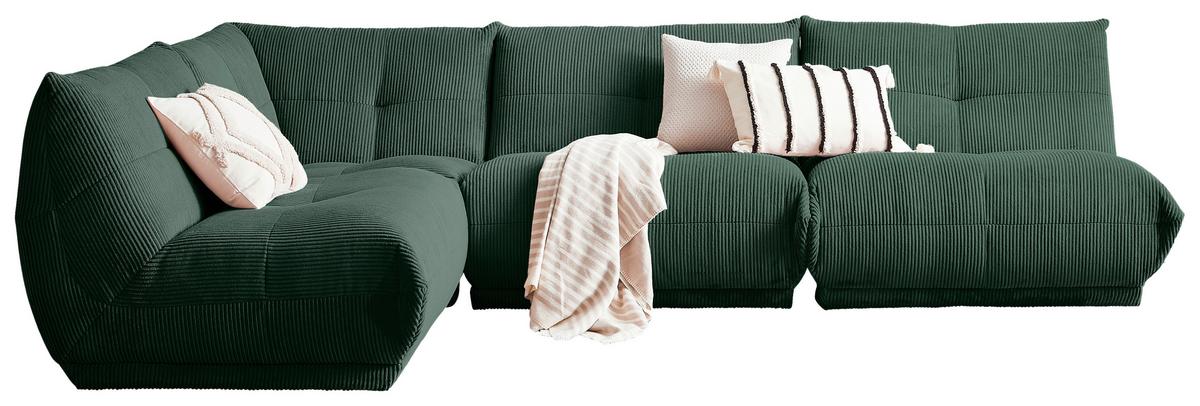 Ecksofa Giselle Dunkelgrün S: 210x315 cm - Dunkelgrün, Trend, Textil (210/315cm) - Livetastic