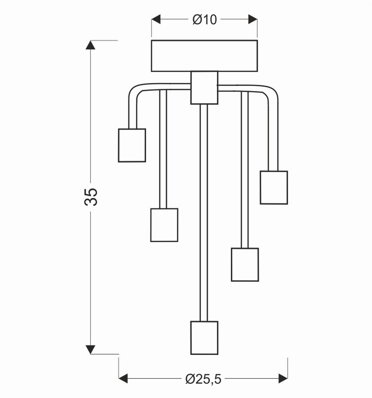 Deckenleuchte 35-01337 - Design, Metall (25.5/25.5/35cm)