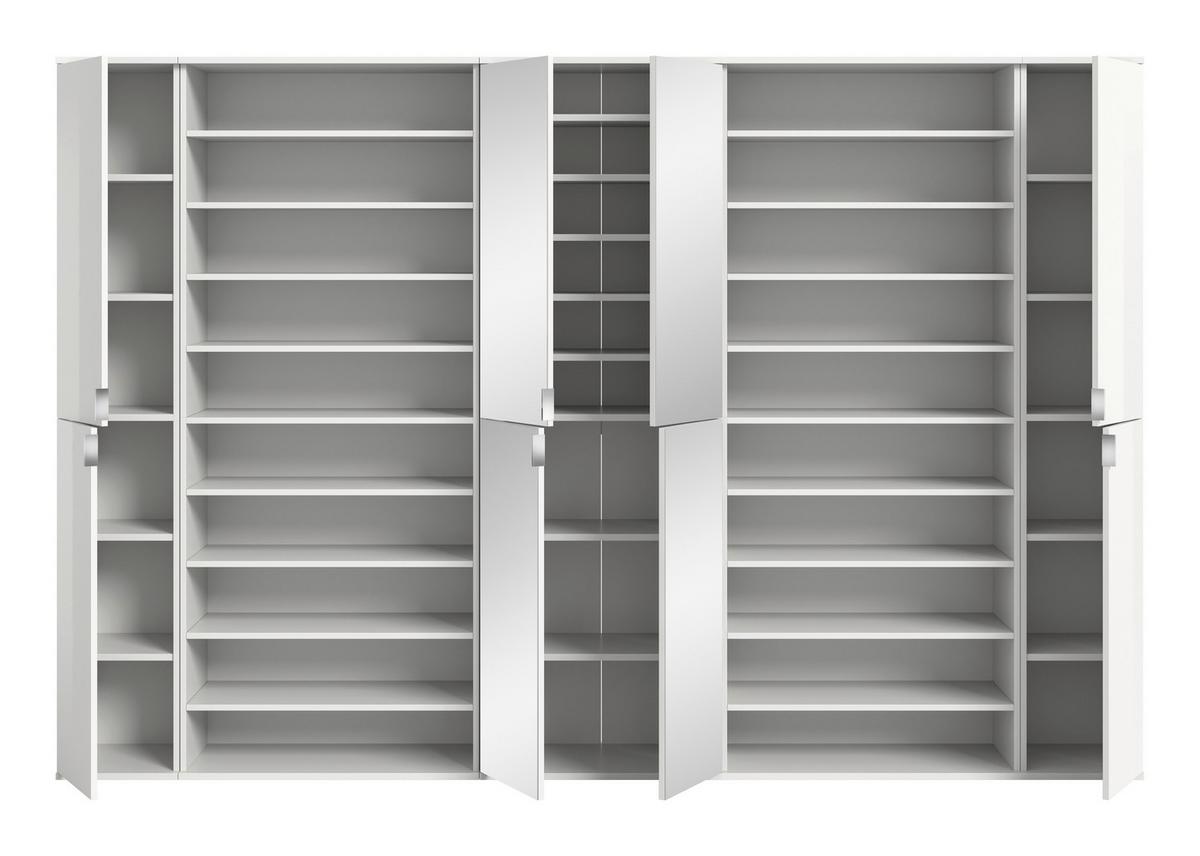 Garderobe Projekt X 5-Teilig Weiß B: 281 cm - Weiß Hochglanz/Weiß, Design, Holzwerkstoff (281/193/34cm) - Livetastic