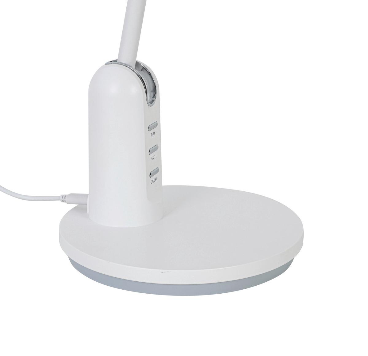 LED-Schreibtischleuchte Luana - Weiß, MODERN, Kunststoff/Metall (46,7/23,9/16,4cm) - Luca Bessoni