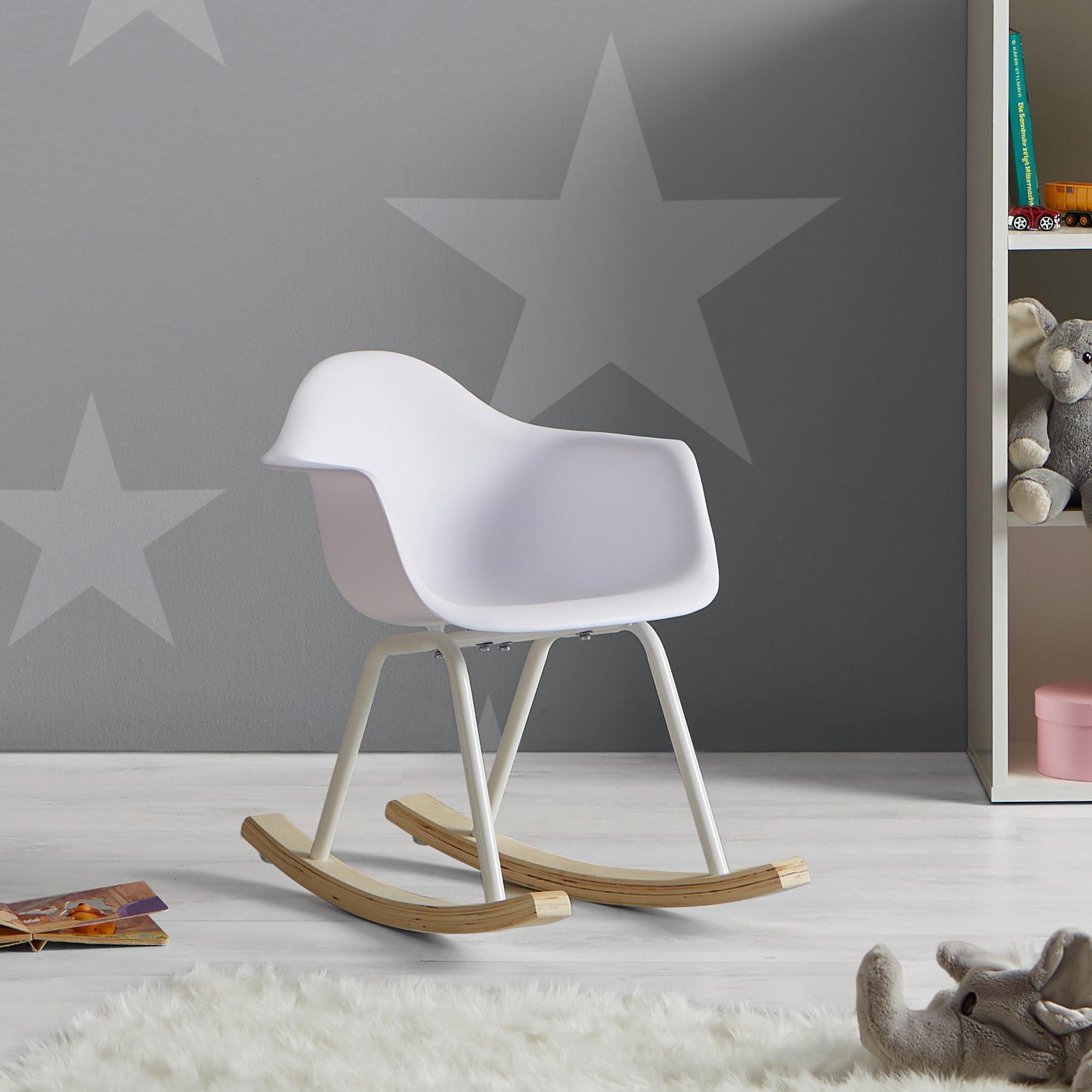 Dětská židle Bobby - bílá, Moderní, kov/dřevo (41,5/60/54cm) - Modern Living