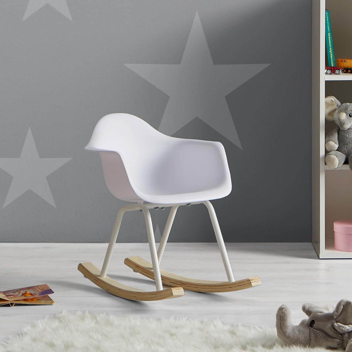 Detská stolička Bobby - biela, Modern, kov/drevo (41,5/60/54cm) - Modern Living