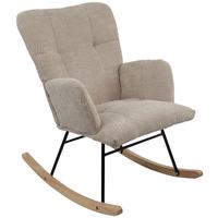 Schaukelstuhl Viktor Braun B: 62 cm - Naturfarben/Braun, Basics, Holz/Textil (62/90/52cm) - P & B