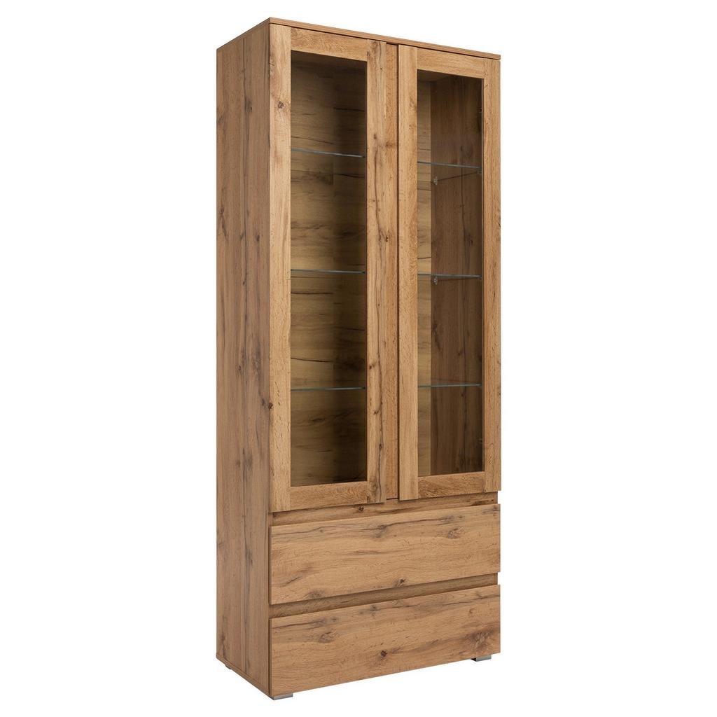 Vitrine Image B: 80 cm grifflos Eichefarben