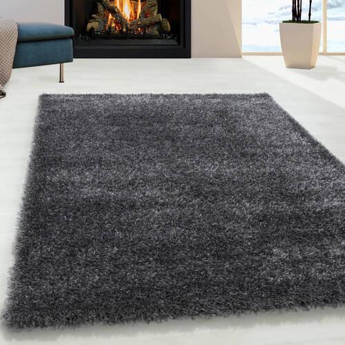 Hochflor Teppich Grau Naturfaser Brilliant 120x170cm - Grau, Basics, Textil (120/170cm)