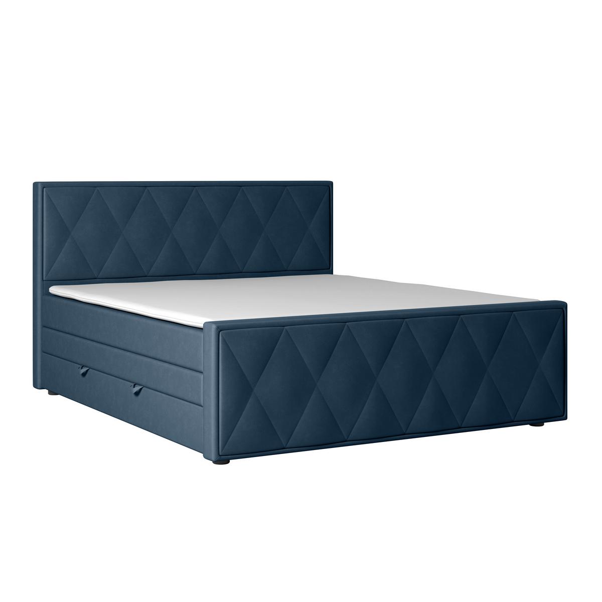Boxspringbett Porto 180x200 cm Blau - Blau, MODERN, Holz/Kunststoff (180/200cm) - MID.YOU