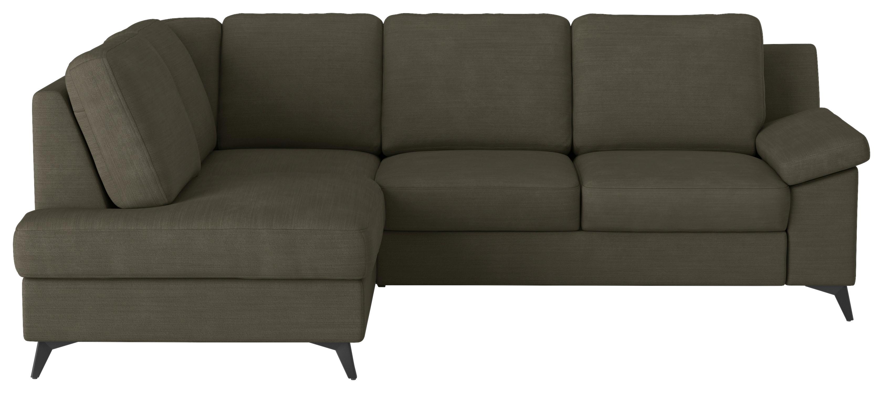 Ecksofa Boom, Dunkelgrün S: 170x242 Cm - Dunkelgrün/Schwarz, KONVENTIONELL, Textil (170/242cm) - Cotta