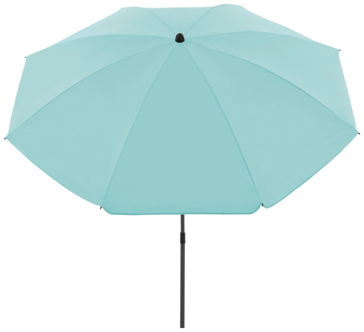 Sonnenschirm Gartenschirm Como Hellblau - Anthrazit/Hellblau, Basics, Textil/Metall (165/203cm)