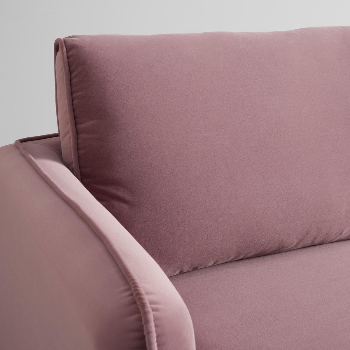Pohovka LIVIA růžová - růžová/přírodní barvy, Moderní, dřevo/textil (176/78/76cm) - Bessagi Home