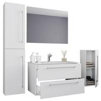 Badezimmer Badinos 5-Teilig Weiß B: 146 cm - Weiß, MODERN, Keramik/Holzwerkstoff (146cm) - MID.YOU