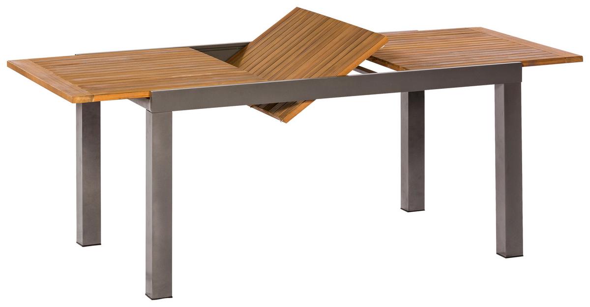 Gartengarnitur Santorin - Graphitfarben/Naturfarben, MODERN, Holz/Metall - Gardenson