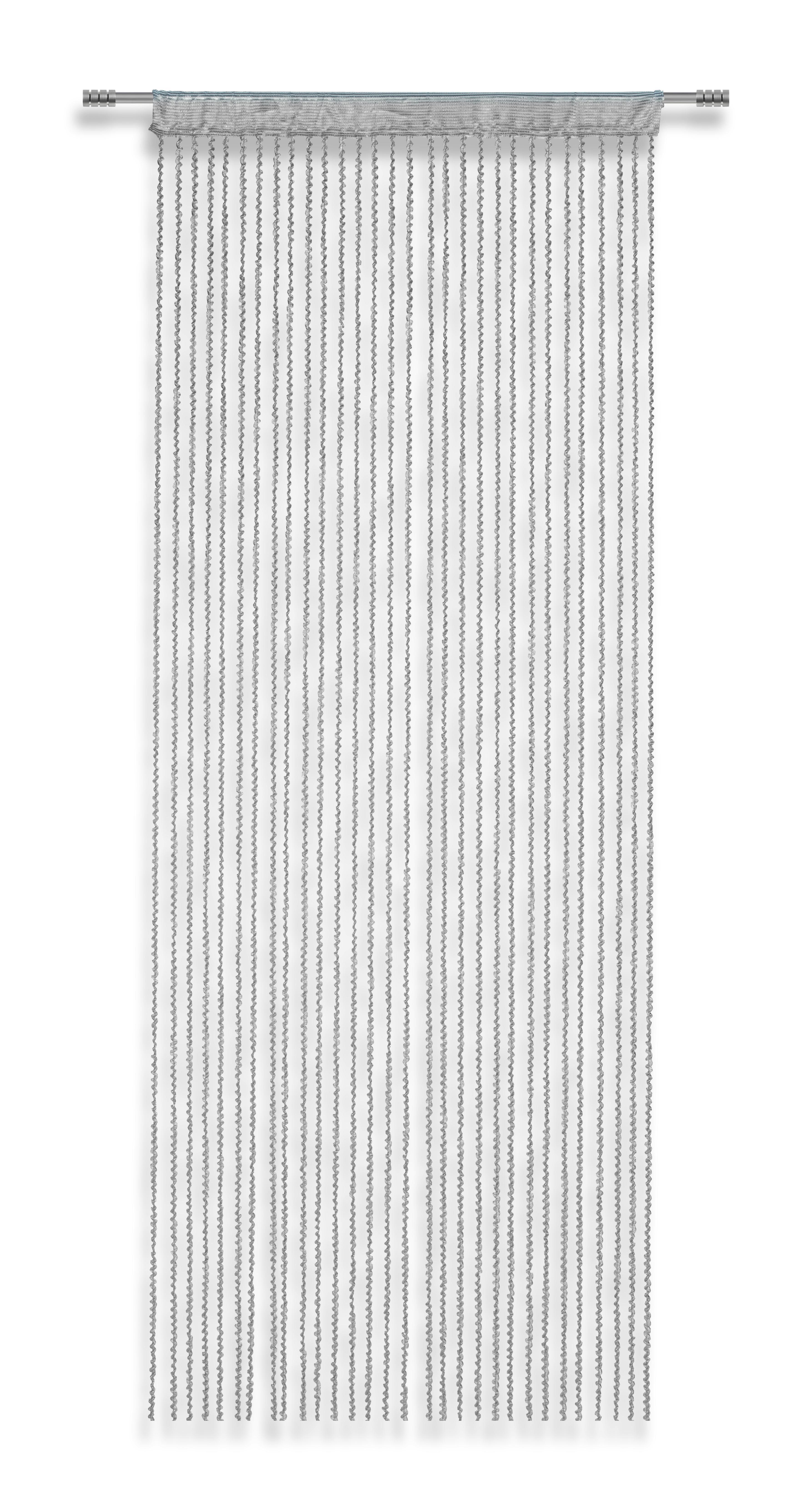 Fadenvorhang Stangendurchzug Renata B: 90cm, Grau - Grau, MODERN, Textil (90/245cm) - Luca Bessoni