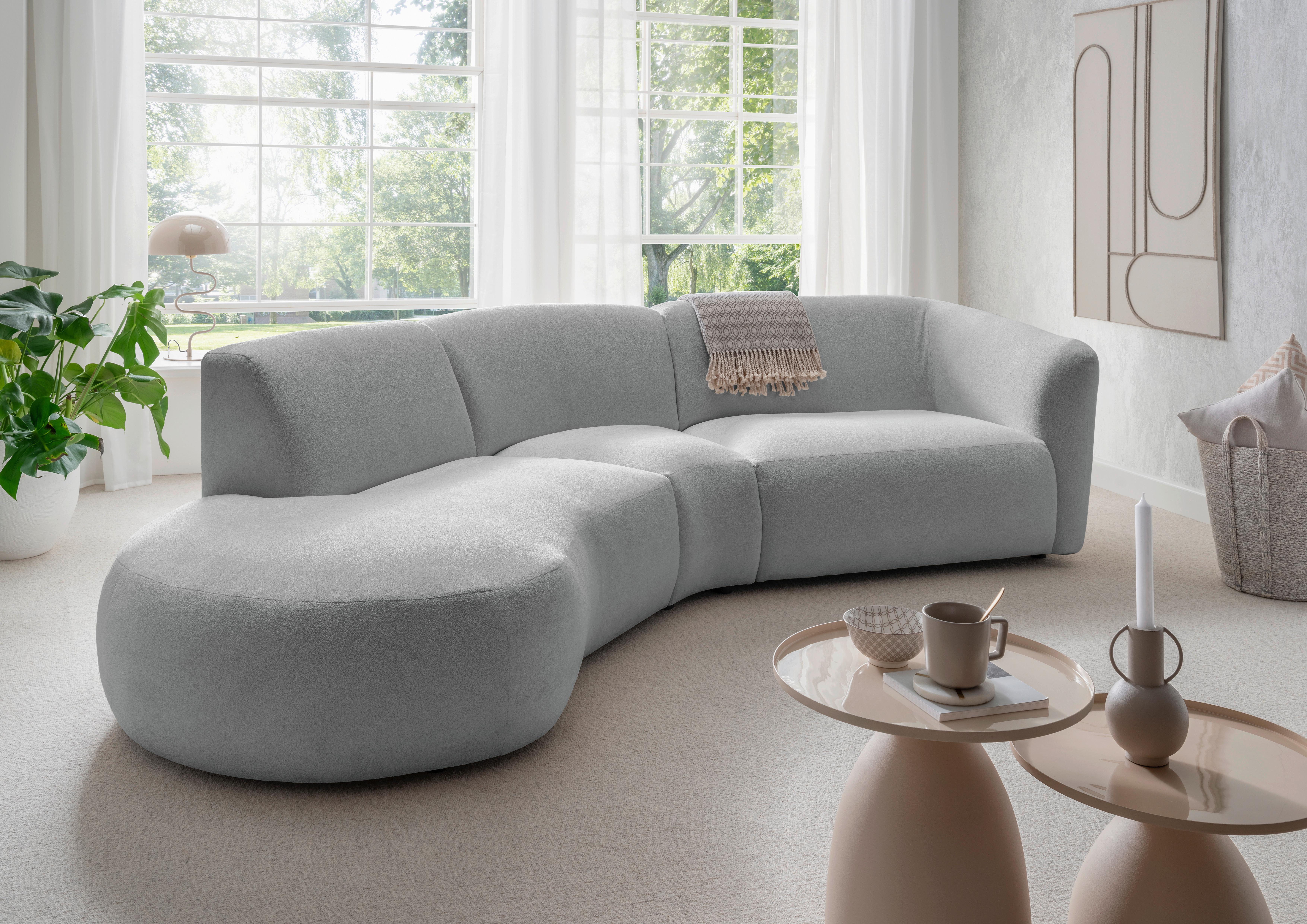 Ecksofa Jesi Silberfarben S: 182x276 Cm - Silberfarben/Schwarz, MODERN, Textil (182/276cm) - Livetastic