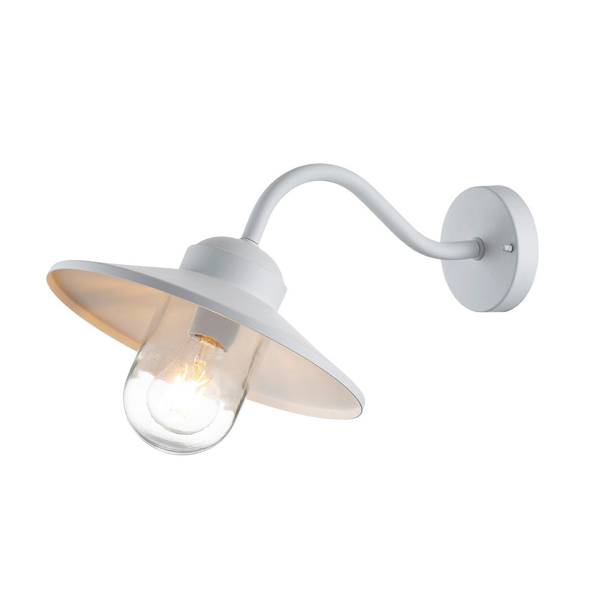 AUSSENWANDLEUCHTE KLAMPENBORG-WHT - Weiß, Basics, Glas/Metall (42/27.5/25.5cm) - Elstead Lighting